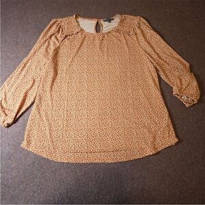 Adrianna Papell Dotted Blouse - Orange